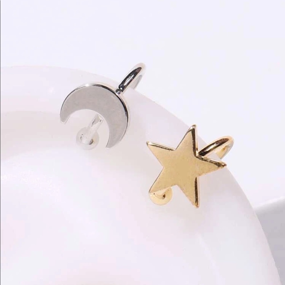 Moon + Star Ear Cuff Set - Picture 2 of 4